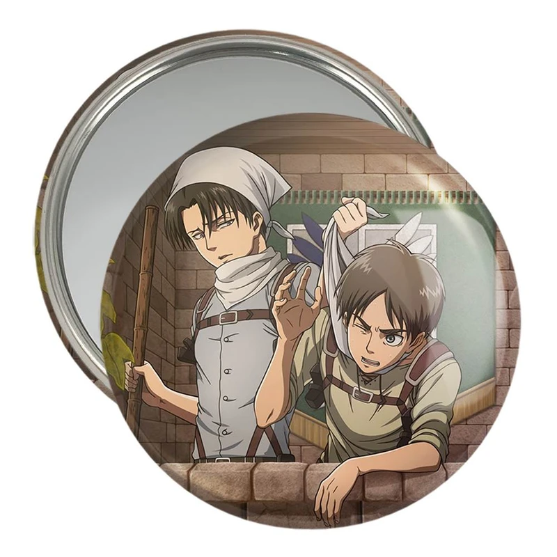 آینه جیبی خندالو مدل ارن و لیوای انیمه اتک آن تایتان Attack on Titan  کد 10962