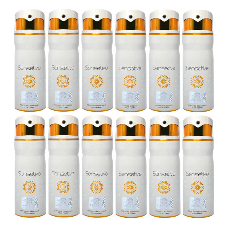 اسپری خوشبو کننده بدن زنانه مای پرفیومز مدل  Sensetive حجم 150 میلی لیتر مجموعه 12 عددی