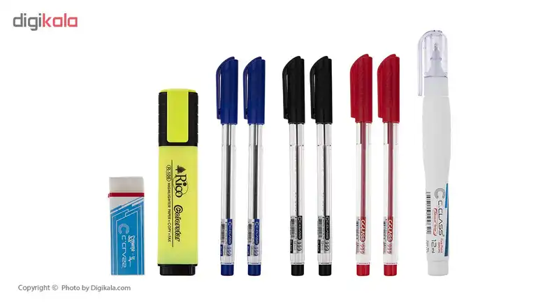 بسته لوازم تحریر مجموعه 9 عددی