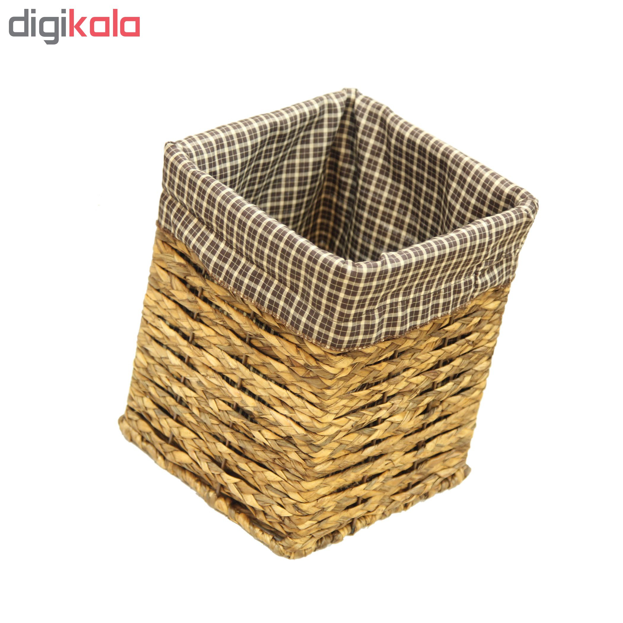 ست سطل و جای دستمال کاغذی حصیربافی مدل 3448-1341