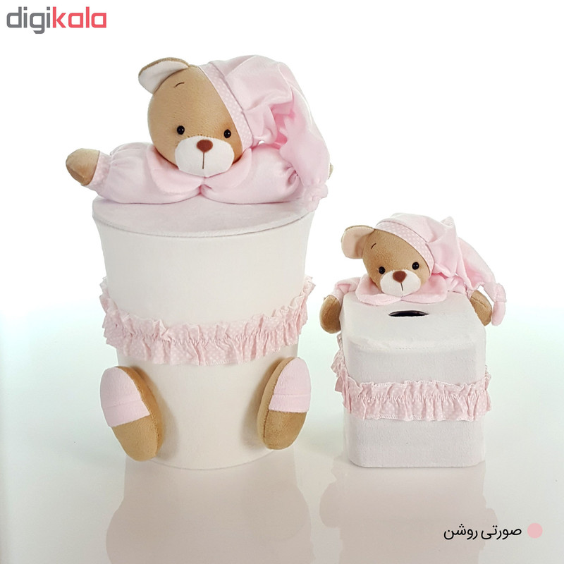 ست سطل و جادستمال اتاق کودک طرح خرس نانان مدل FBF