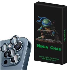 محافظ لنز دوربین نینجا قاب مدل رینگی مناسب برای گوشی موبایل اپل iPhone 15 Pro Max 