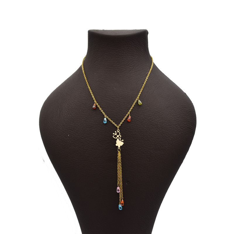 گردنبند طلا 18 عیار زنانه آرشا گالری طرح پروانه کد 425A2484