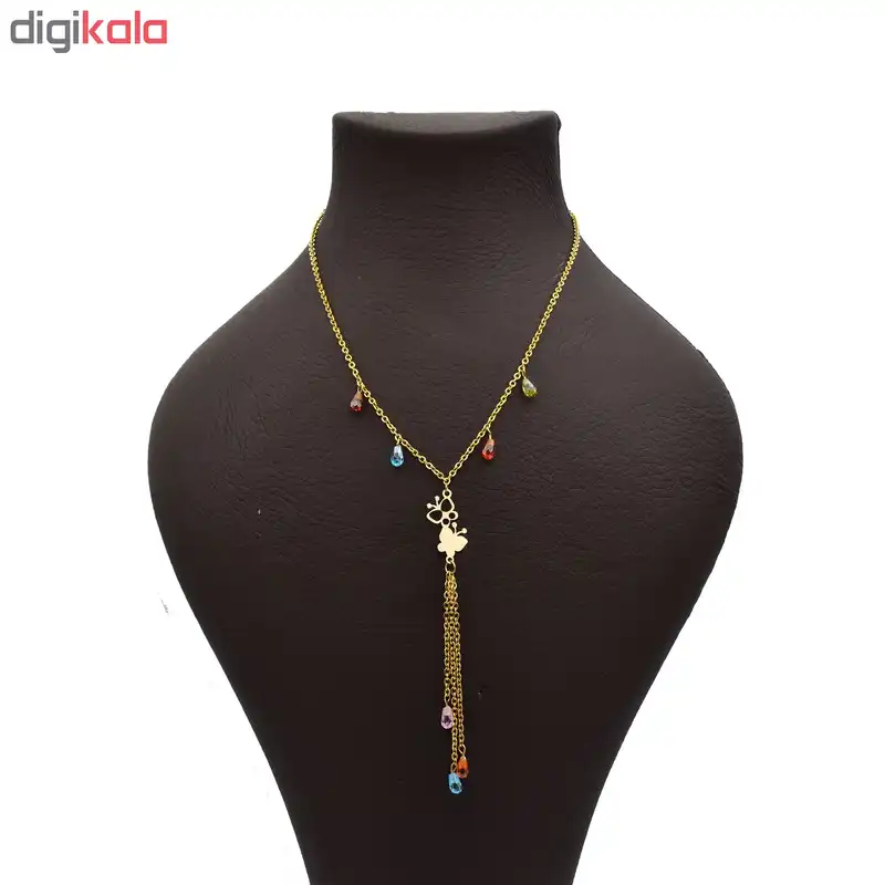 گردنبند طلا 18 عیار زنانه آرشا گالری طرح پروانه کد 425A2484