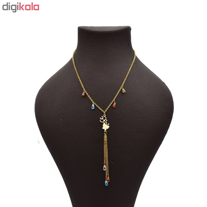 گردنبند طلا 18 عیار زنانه آرشا گالری طرح پروانه کد 425A2484