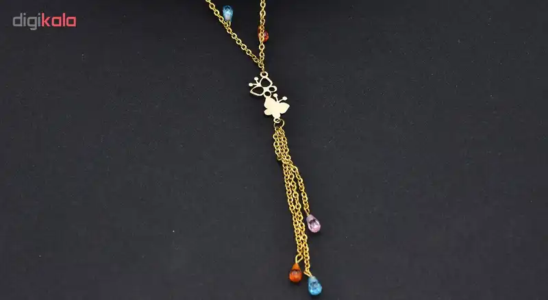 گردنبند طلا 18 عیار زنانه آرشا گالری طرح پروانه کد 425A2484