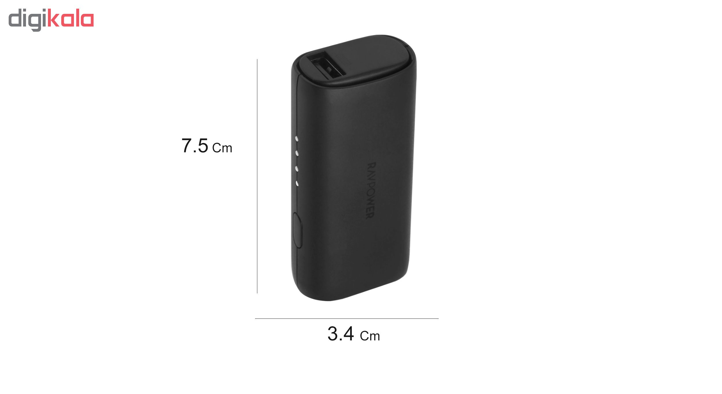 شارژر همراه راو پاور مدل RP-PB168-BK ظرفیت 3350 میلی آمپر ساعت