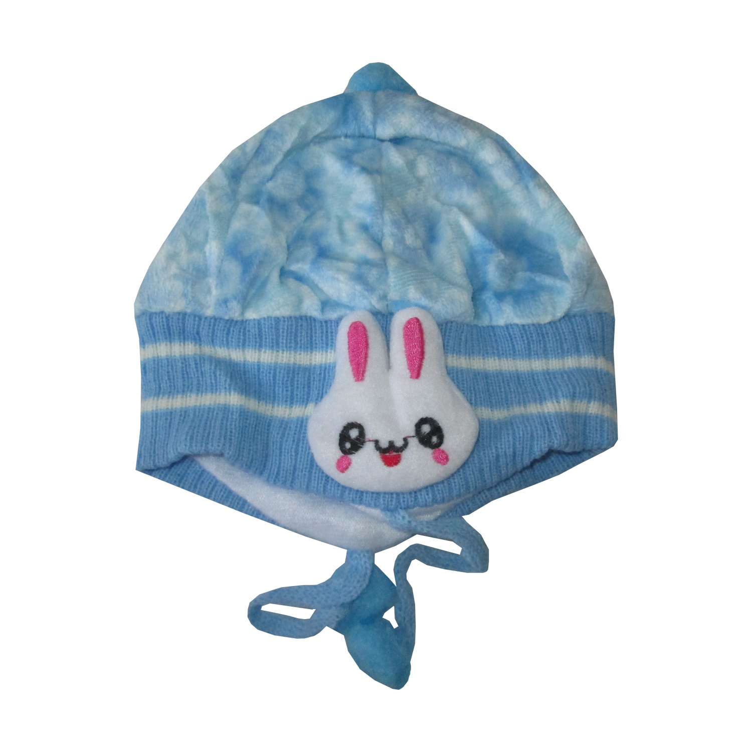 کلاه نوزاد طرح خرگوشی کد 20397 رنگ آبی