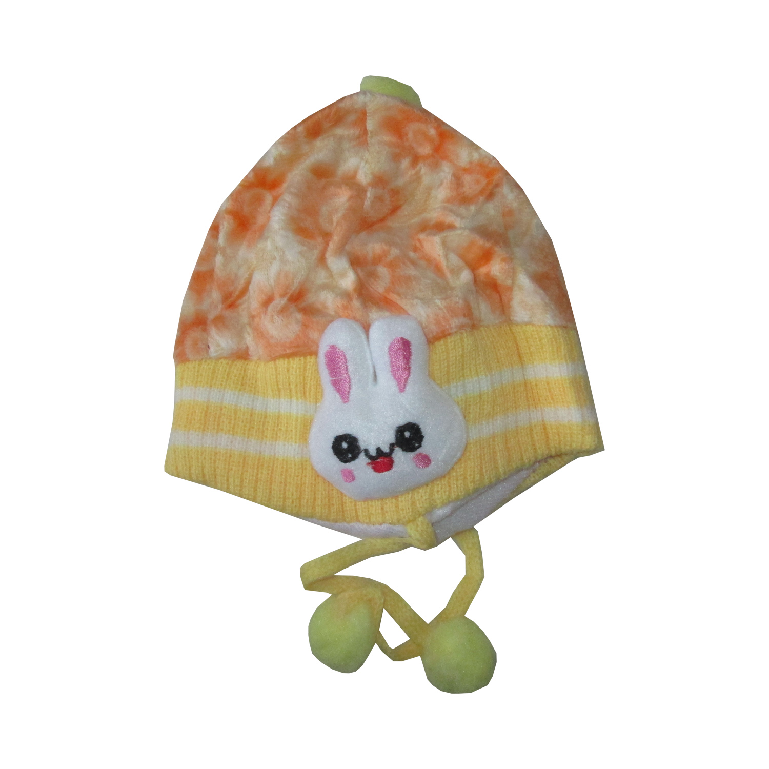 کلاه نوزاد طرح خرگوشی کد 20399 رنگ نارنجی