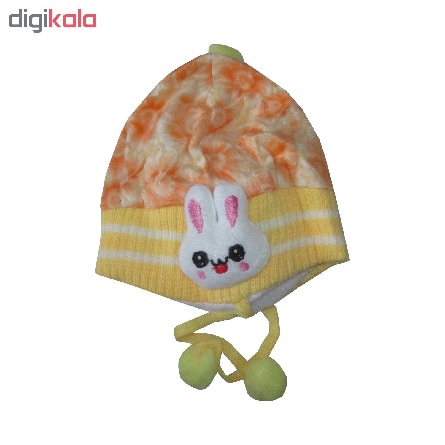 کلاه نوزاد طرح خرگوشی کد 20399 رنگ نارنجی -  - 2