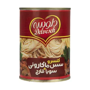 کنسرو سس ماکارونی با سویا و قارچ دلوسه - 400 گرم
