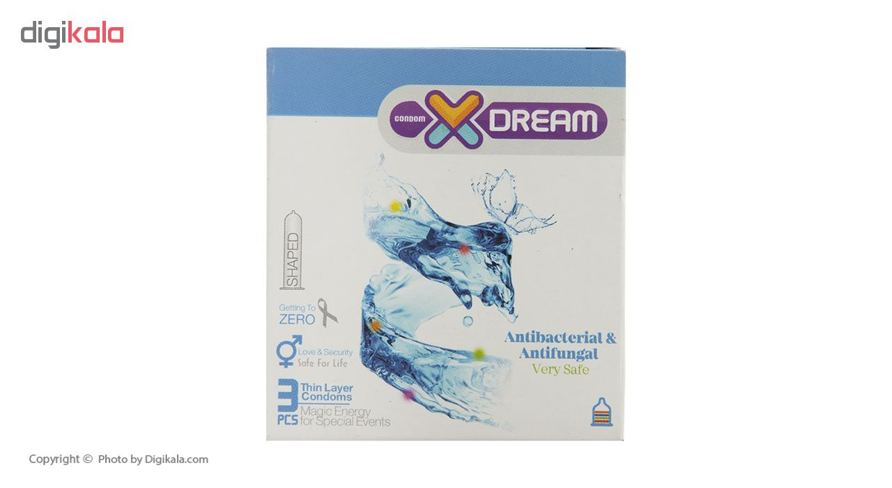 کاندوم ایکس دریم مدل Antibacterial And Antifungal بسته 3 عددی
