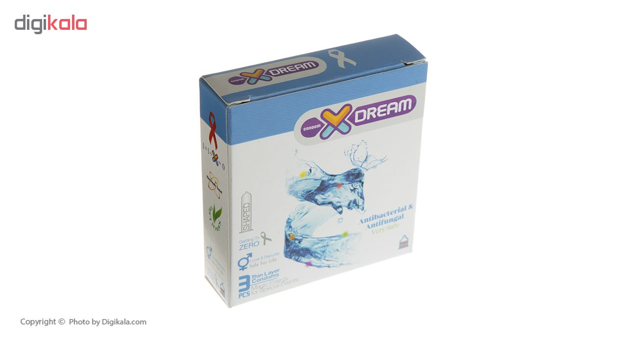 کاندوم ایکس دریم مدل Antibacterial And Antifungal بسته 3 عددی