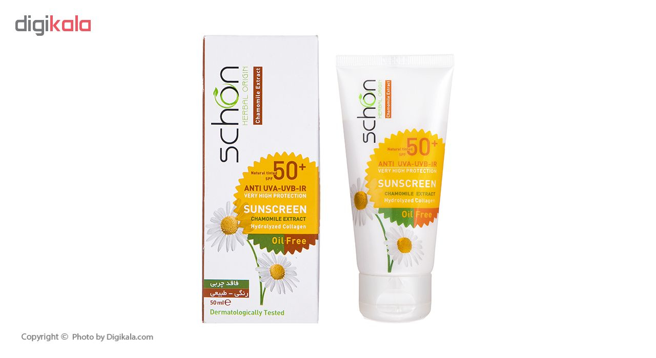 کرم ضد آفتاب رنگی فاقد چربی شون با رنگ طبیعی + SPF50