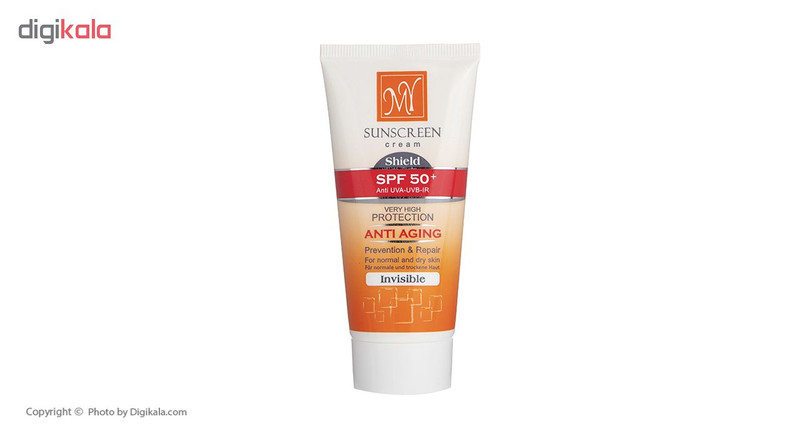 کرم ضد آفتاب رنگی و ضد چروک شیلد +مای SPF50 بژ روشن