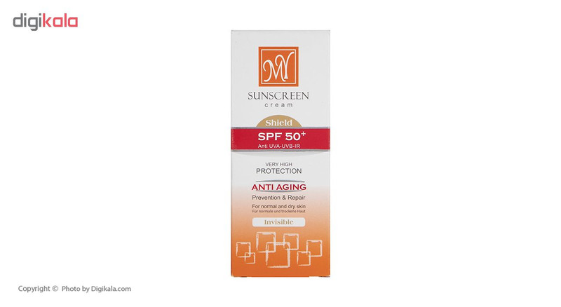 کرم ضد آفتاب رنگی و ضد چروک شیلد +مای SPF50 بژ روشن