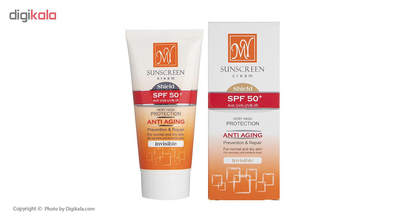 کرم ضد آفتاب رنگی و ضد چروک شیلد +مای SPF50 بژ روشن