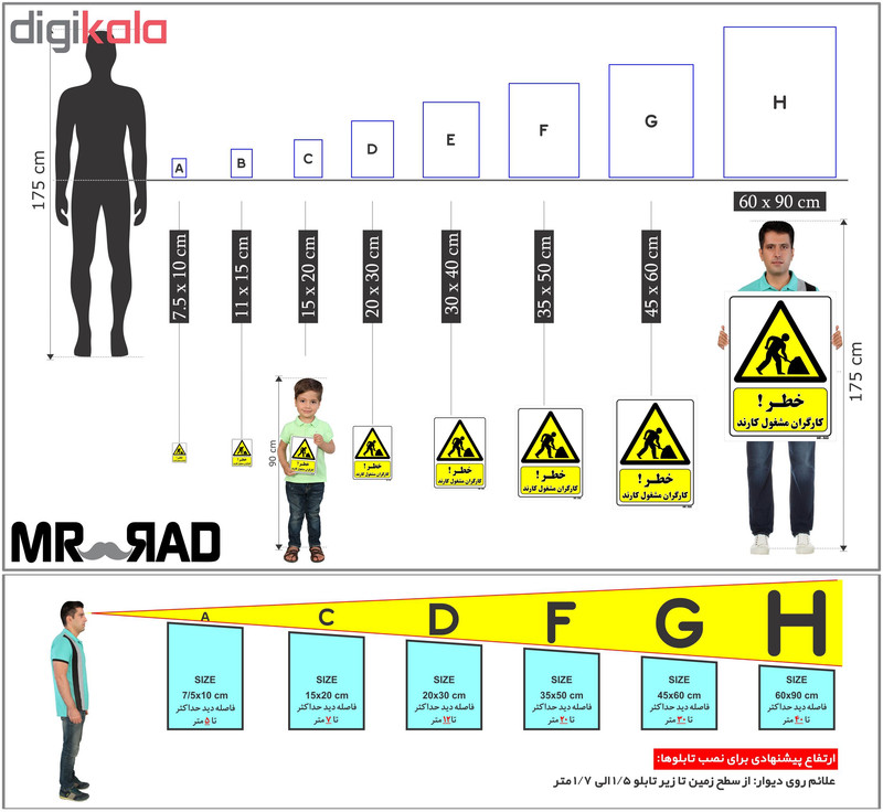 تابلو ایمنی مستر راد طرح خطر کارگران مشغول کارند کد THY142