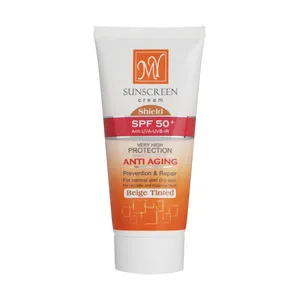 کرم ضد آفتاب رنگی و ضد چروک شیلد+مای SPF50 بژ تیره
