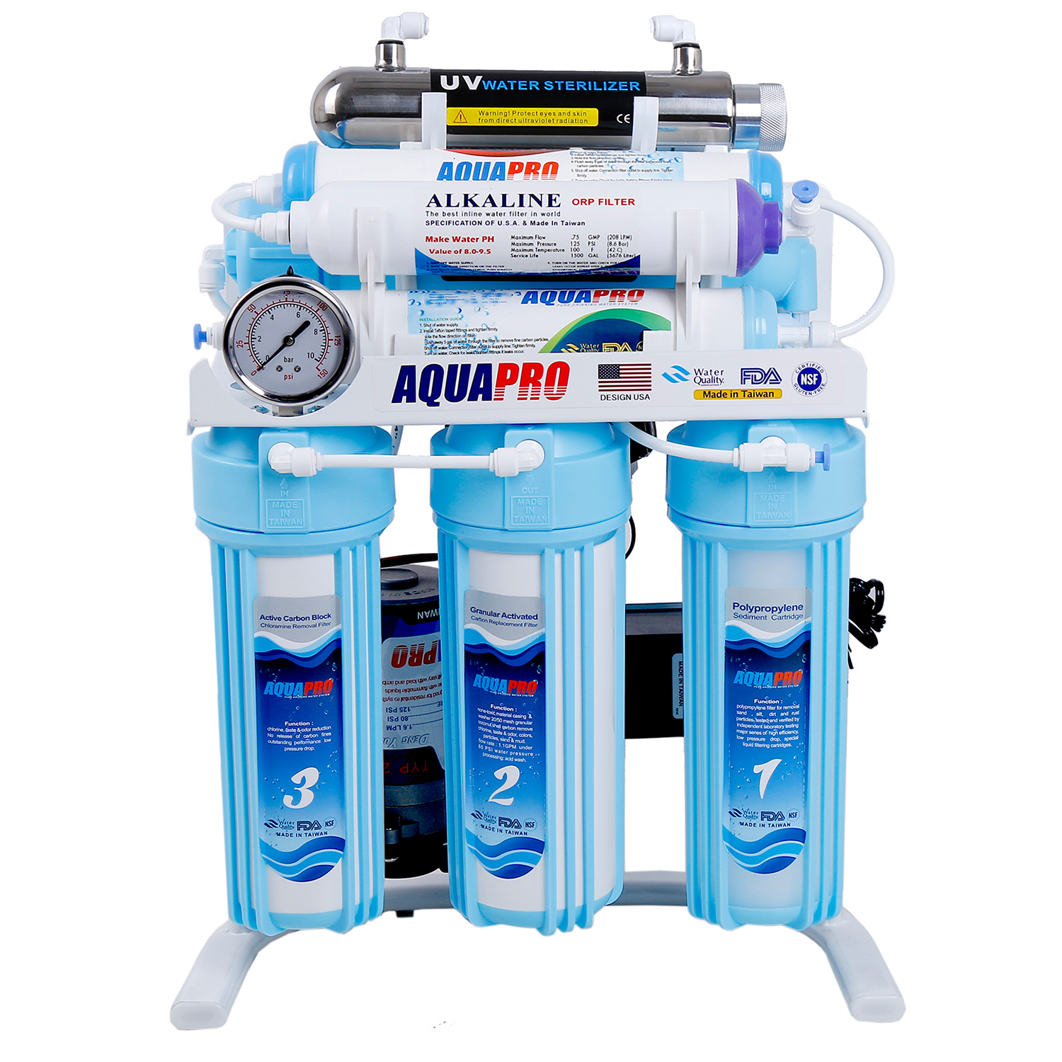 دستگاه تصفیه کننده آب خانگی آکوا پرو مدل ORP-UV8-B