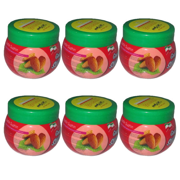 کرم مرطوب کننده سوژین مدل Almond حجم 180 میلی لیتر مجموعه 6 عددی