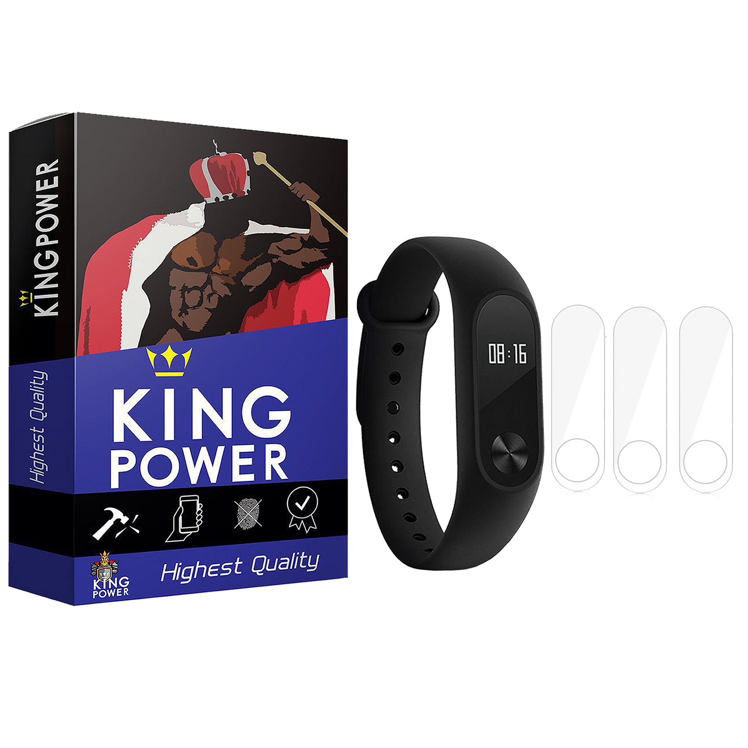 محافظ صفحه نمایش کینگ پاور مدل KPM مناسب برای مچ بند هوشمند شیائومی Mi Band 2 بسته 3 عددی