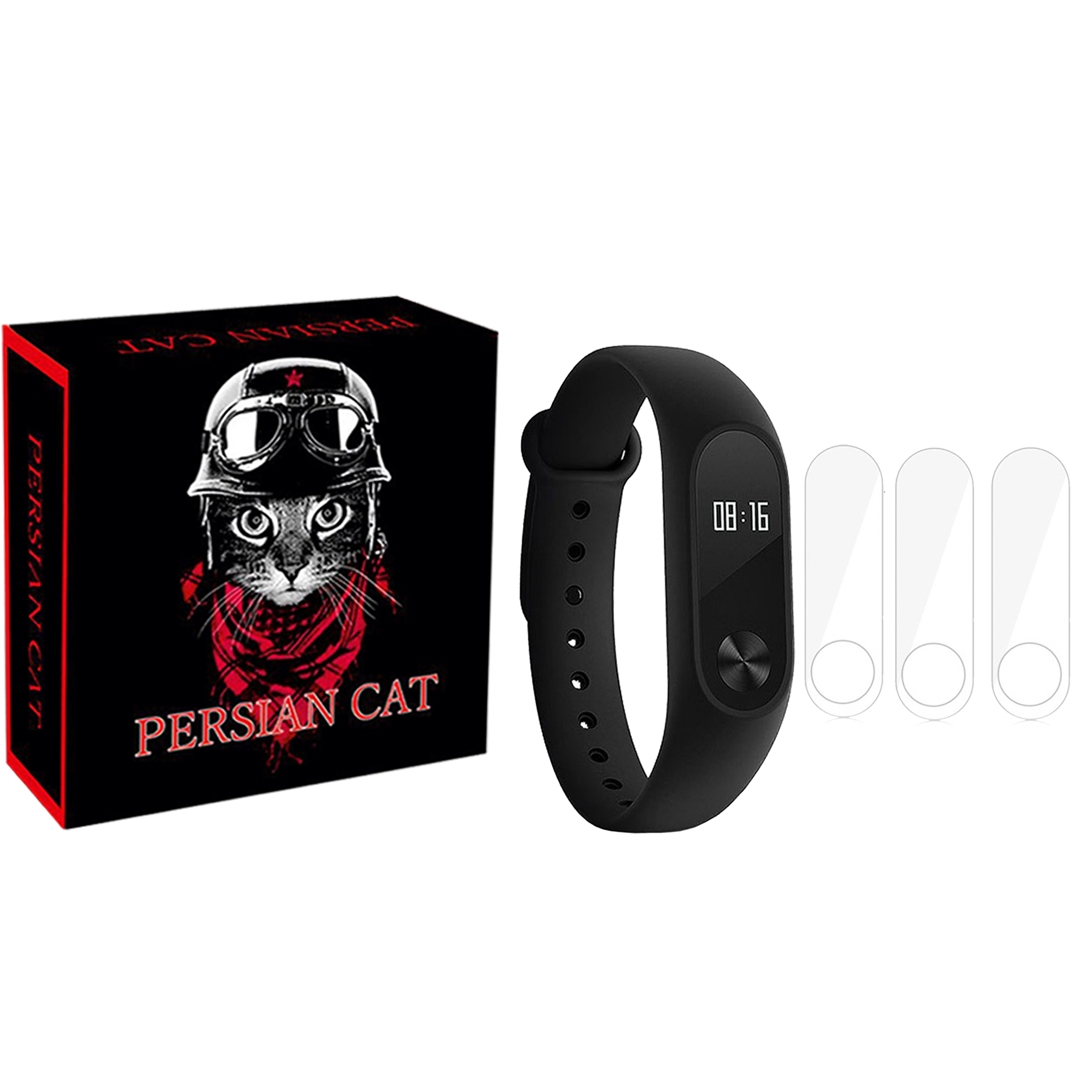 محافظ صفحه نمایش پرشین کت مدل PCM مناسب برای مچ بند هوشمند شیائومی Mi Band 2 بسته 3عددی