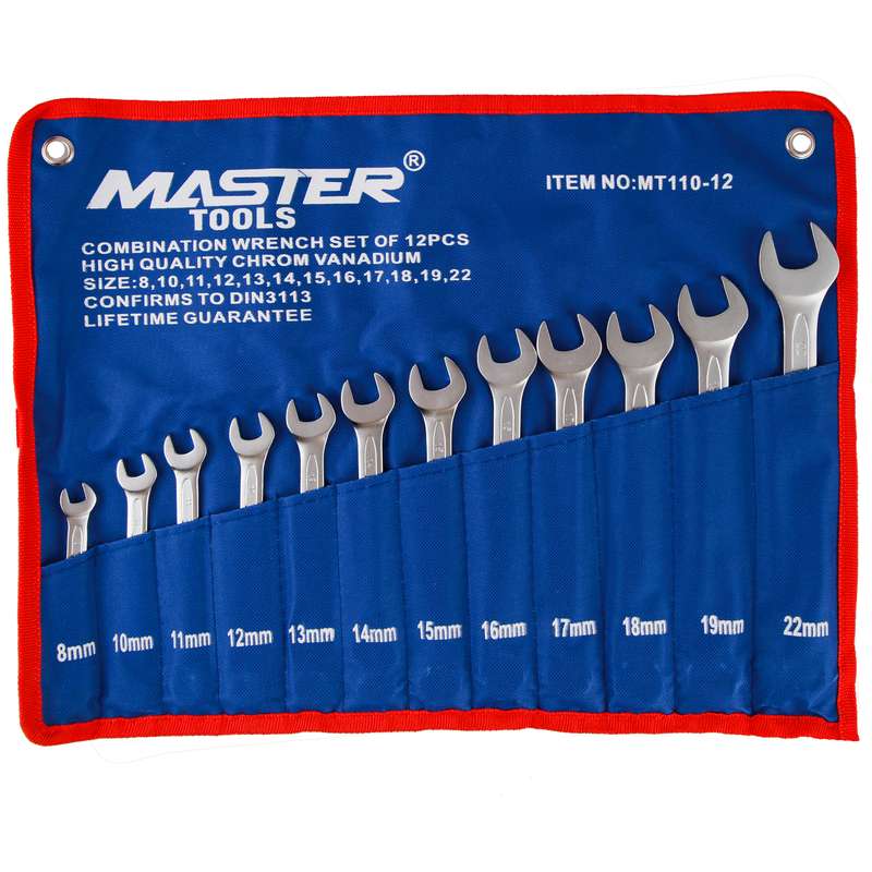 مجموعه 12 عددی آچار یکسر تخت یکسر رینگی مستر تولز مدل MT110-12