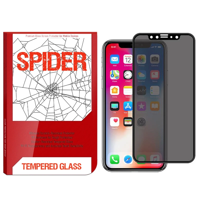 محافظ صفحه نمایش حریم شخصی اسپایدر مدل S-FG002 مناسب برای گوشی موبایل اپل iPhone XR