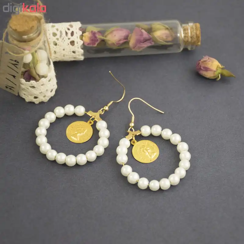 گوشواره زنانه ماه دخت طرح سکه کد 134