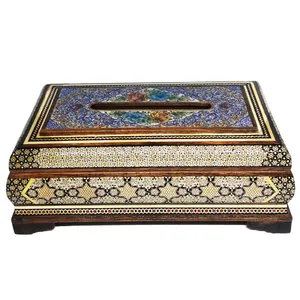 جعبه دستمال کاغذی خاتم کاری کد 258