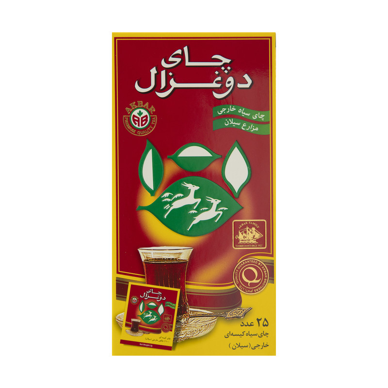 چای کیسه ای دو غزال مدل Pure بسته 25 عددی