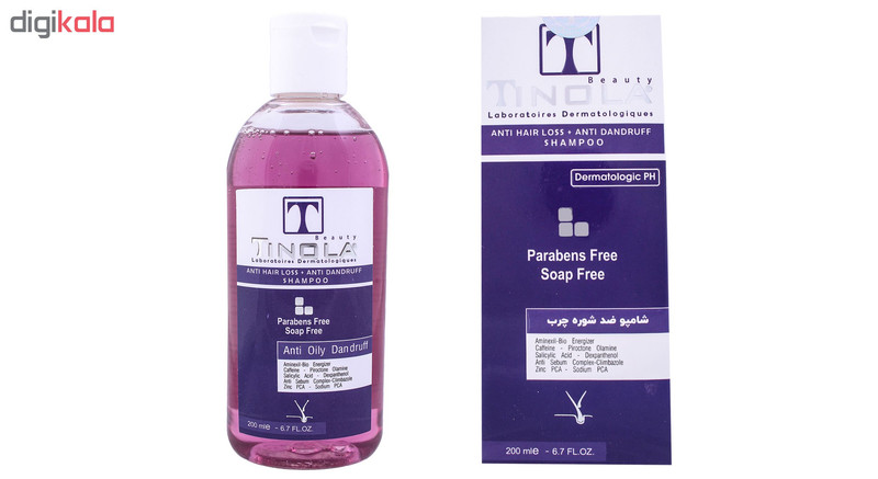 شامپو مو تقویت کننده و ضد شوره تینولا بیوتی کد TI07 حجم 200 میلی لیتر