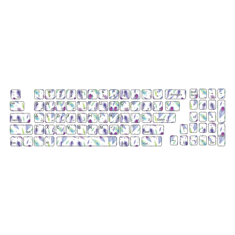 برچسب  حروف فارسی کیبورد طرح پر  کد ۱۰۲