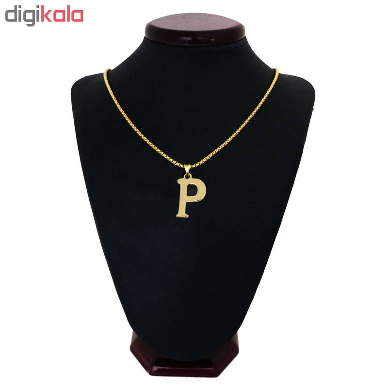 گردنبند مردانه طرح حرف P کد h09