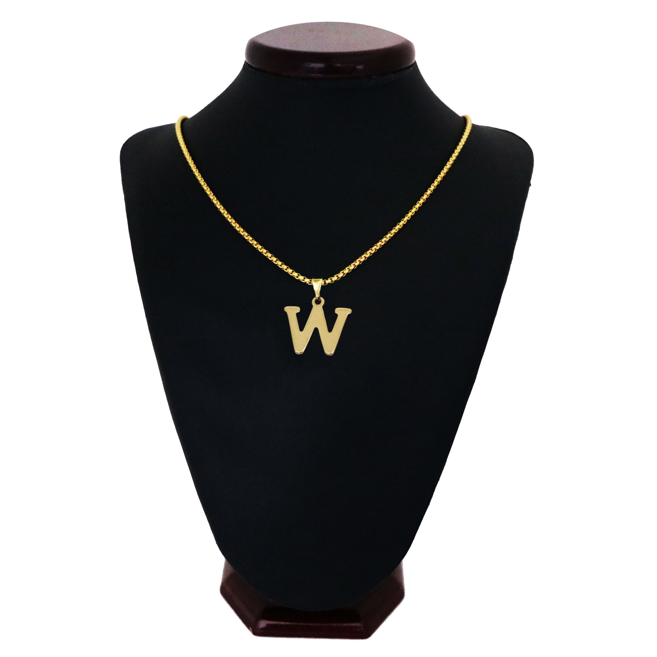 گردنبند مردانه طرح حرف W کد h07