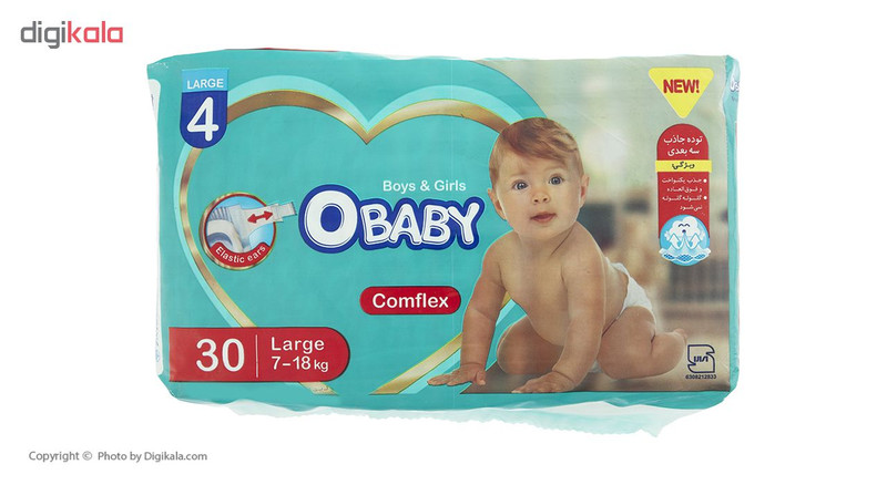 پوشک کودک او بیبی سایز بزرگ بسته 30 عددی پوشک کودک او بیبی سایز بزرگ بسته 30 عددی