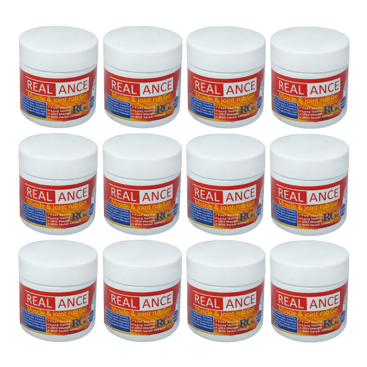 ژل موضعی عضلات و مفاصل ریلنس مدل RGel حجم 250 میلی لیتر مجموعه 12 عددی