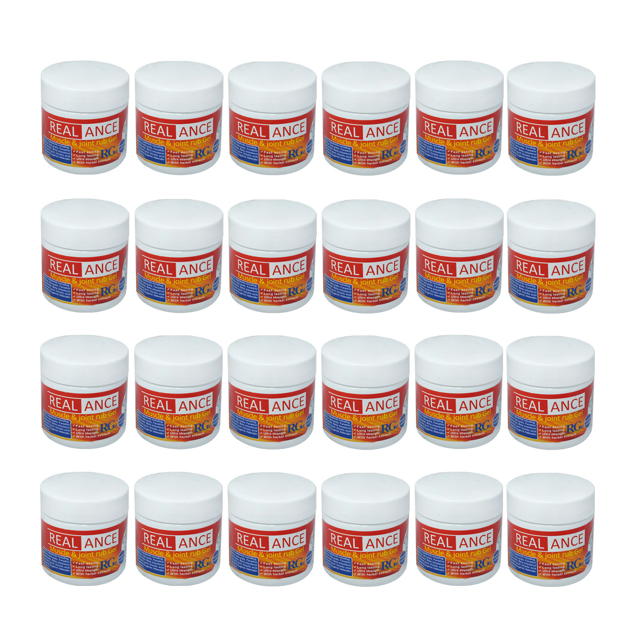 ژل موضعی عضلات و مفاصل ریلنس مدل RGel حجم 250 میلی لیتر مجموعه 24 عددی