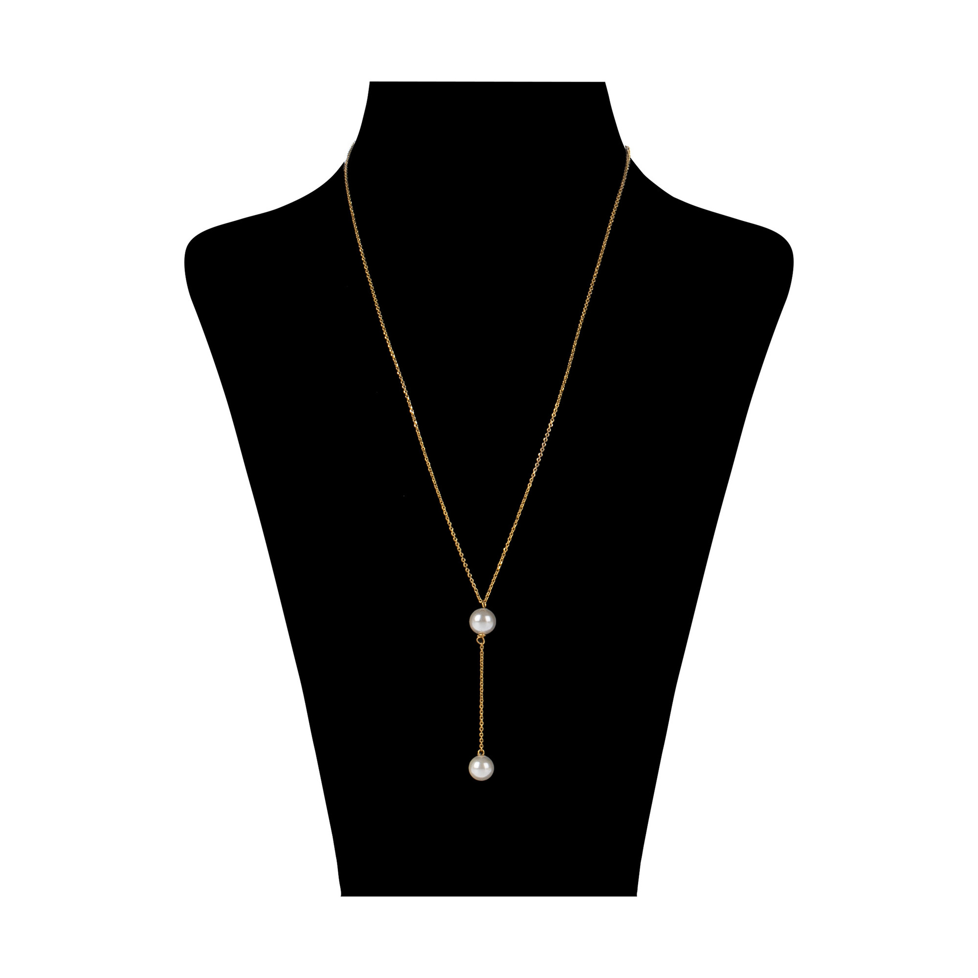 گردنبند طلا 18 عیار زنانه زرمان مدل ZMM0939 طرح کرواتی مرواریدنشان