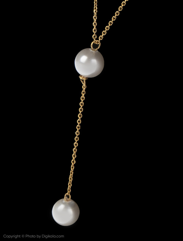 گردنبند طلا 18 عیار زنانه زرمان مدل ZMM0939 طرح کرواتی مرواریدنشان