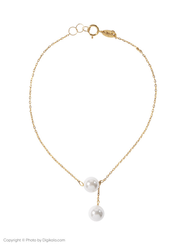 دستبند طلا 18 عیار زنانه زرمان مدل ZMB0929 طرح کرواتی مرواریدنشان