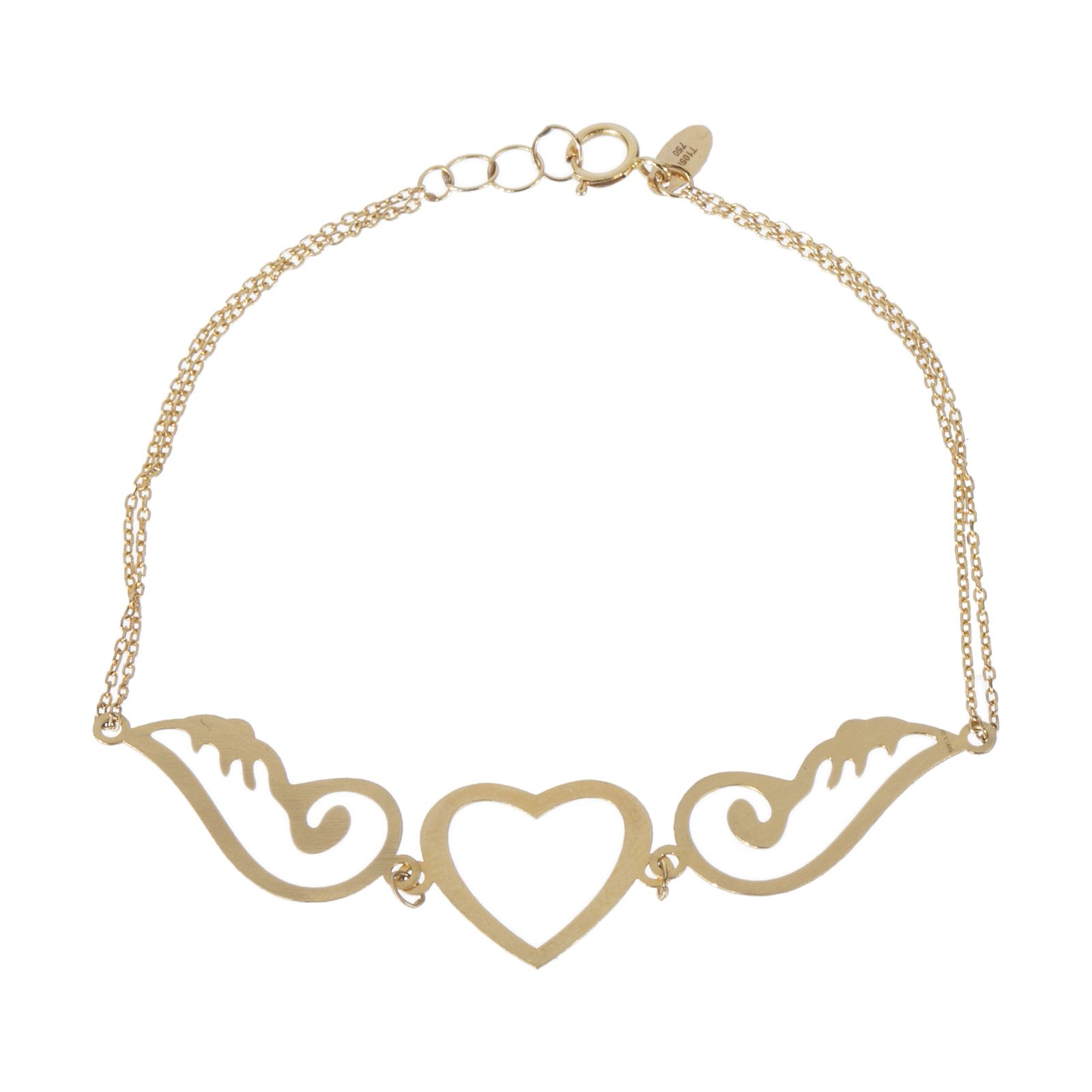 دستبند طلا 18 عیار زنانه زرمان مدل ZMB0937 طرح بال عشق -  - 1