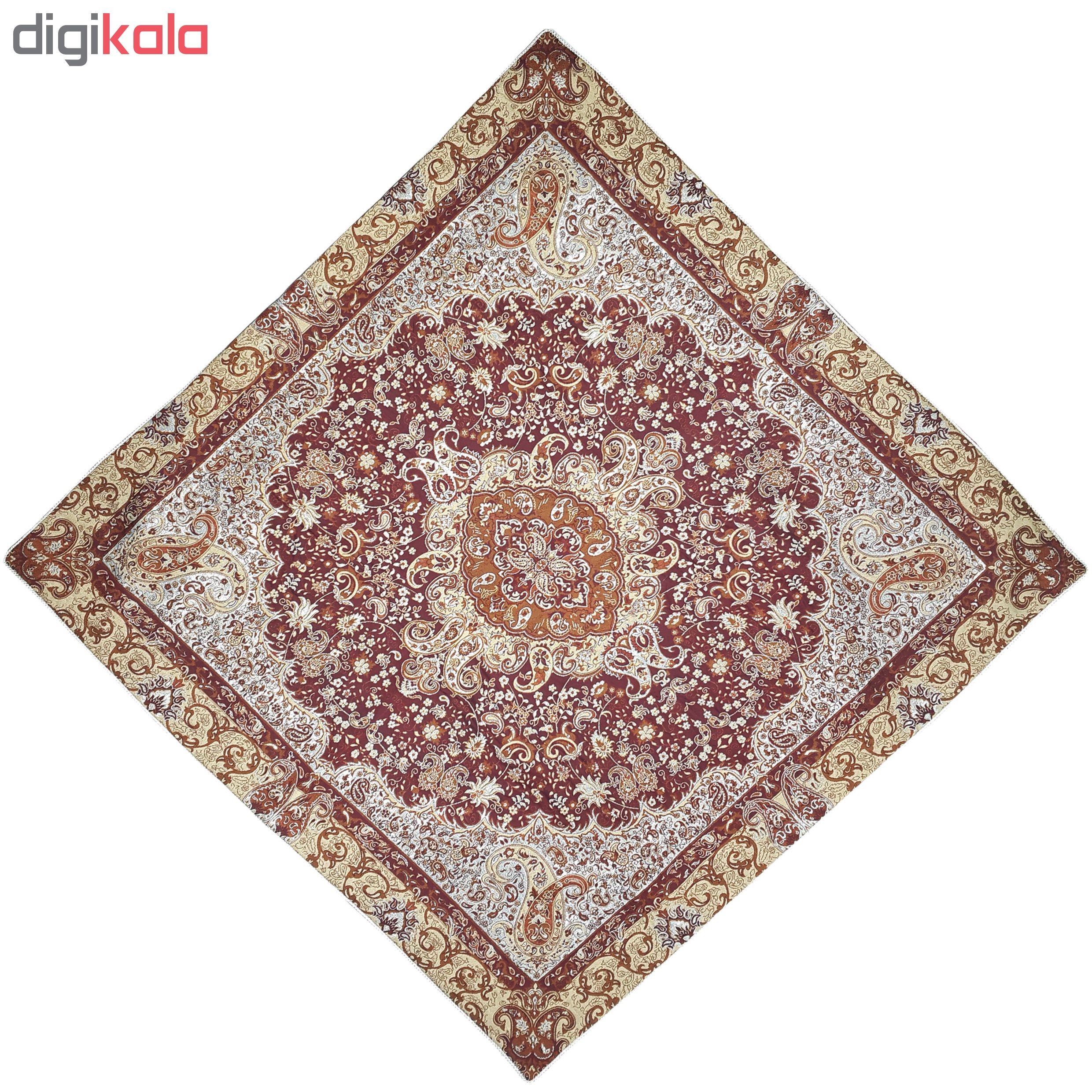 ست 5 تکه رومیزی ترمه  مدل چهل ستون کد BROWN5-5