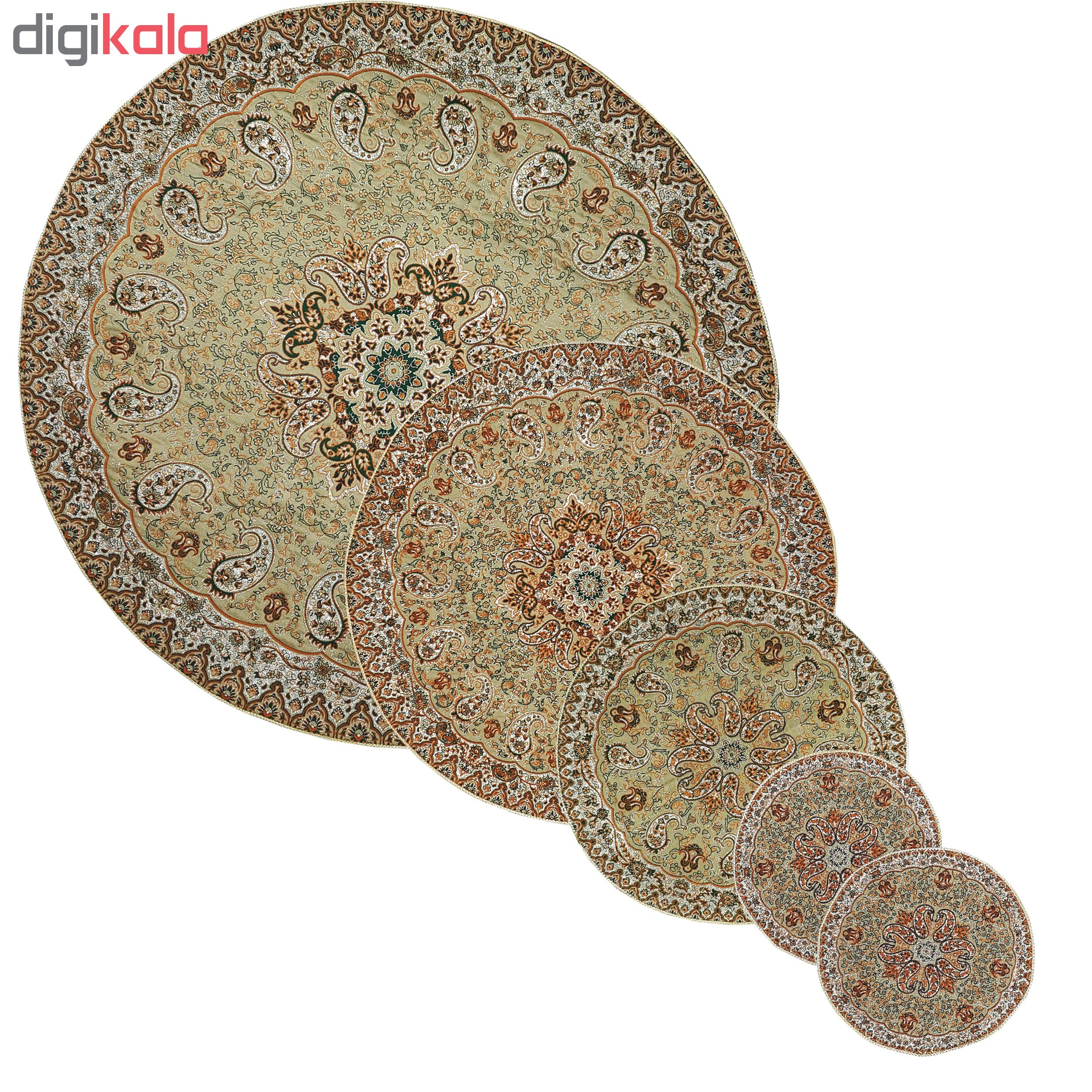 ست 5 تکه رومیزی ترمه مدل نسترن کد KEREM5-5GERD