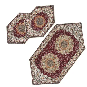 ست 3 تکه رومیزی ترمه مدل ترنج کد ZRSH3-3 