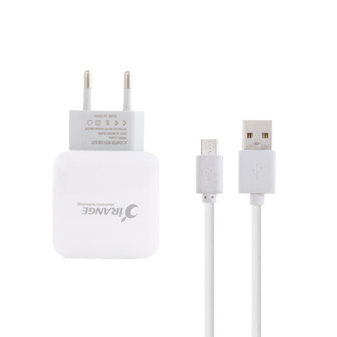 شارژر دیواری آی رنج مدل LC038 به همراه کابل تبدیل MicroUSB