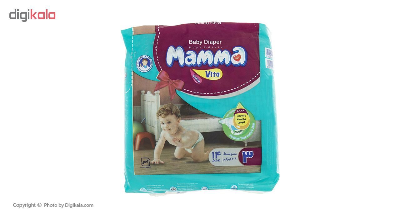 پوشک ماما مدل Vita سایز 3 بسته 14 عددی
