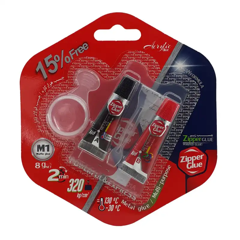 چسب دوقلو زیپر مدل M1 بسته 2 عددی