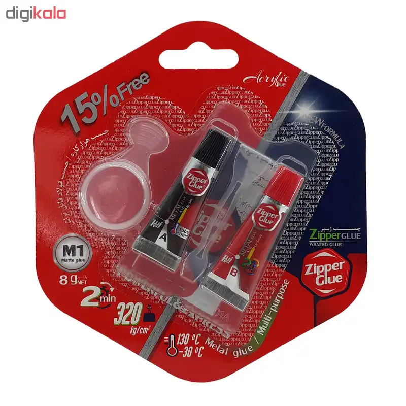 چسب دوقلو زیپر مدل M1 بسته 2 عددی